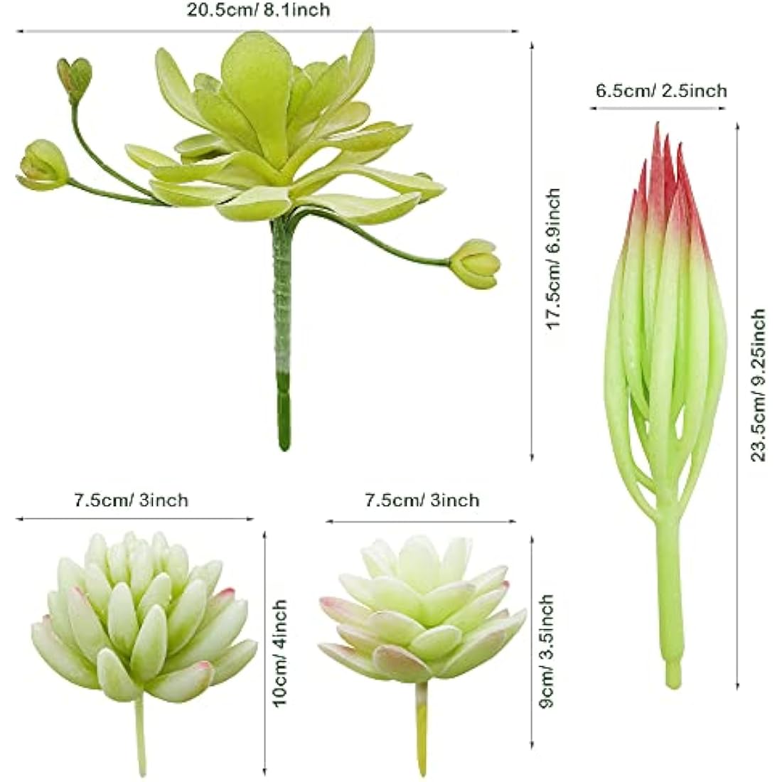 20 PCS Artificial Succulents Picks | Flocked Faux Plants