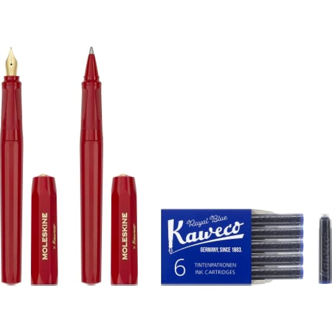 Moleskine x Kaweco Fountain Pen – Red ABS Plastic with Medium Nib