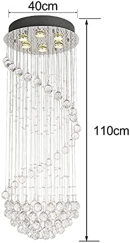 Modern K9 Crystal Chandelier – Spiral Flush Mount Light