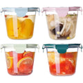 710ml Round Glass Soup Containers - Airtight Borosilicate 4pk