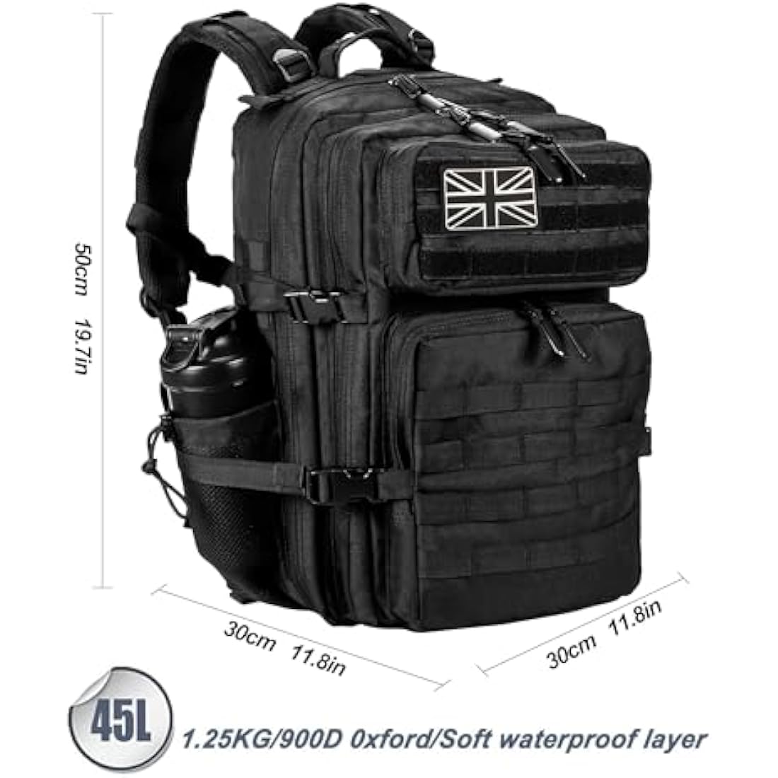 LHI 45L Military Tactical Backpack – Waterproof Molle Assault Rucksack