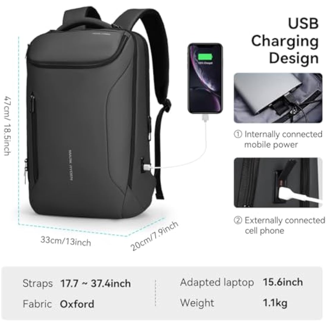 Mark Ryden 17.3" Laptop Backpack – Waterproof Business Travel Bag
