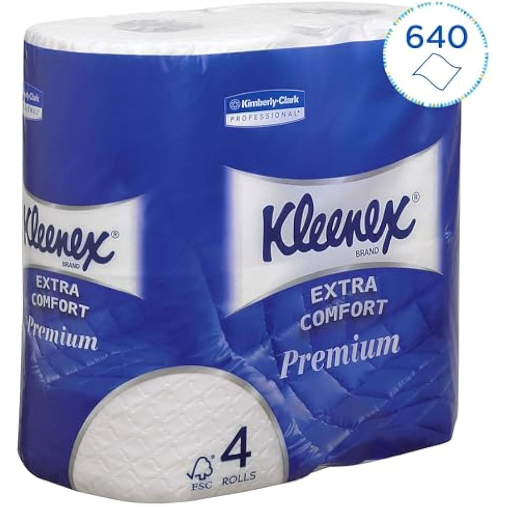 Kleenex 8484 4-Ply Premium Quilted Toilet Paper - 24 Rolls x 160 Sheets