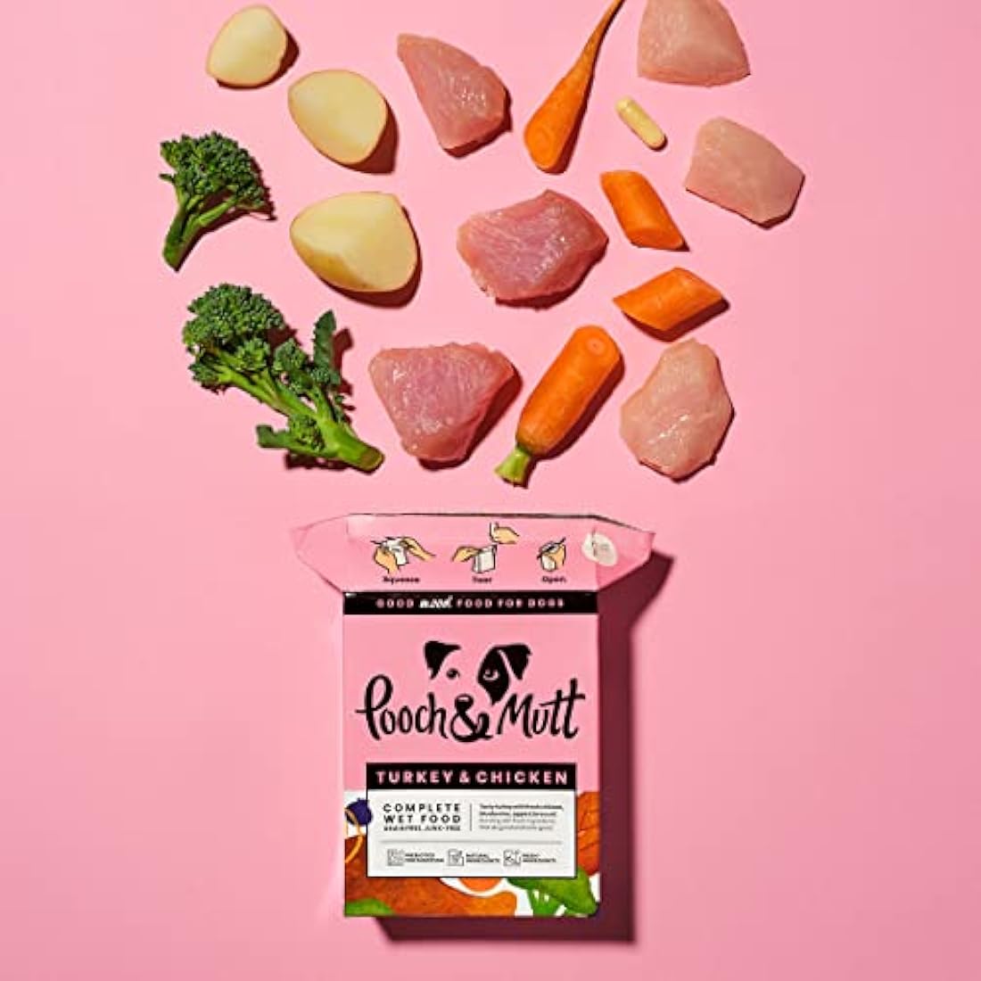 Pooch & Mutt Grain-Free Turkey & Chicken Wet Dog Food – 12x375g