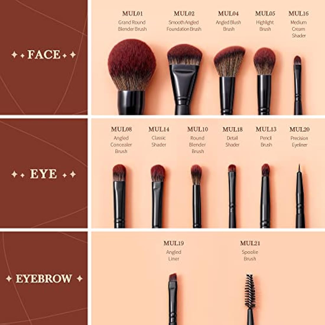 Jessup 13pcs Professional Makeup Brushes Set | Vegan Phantom Black