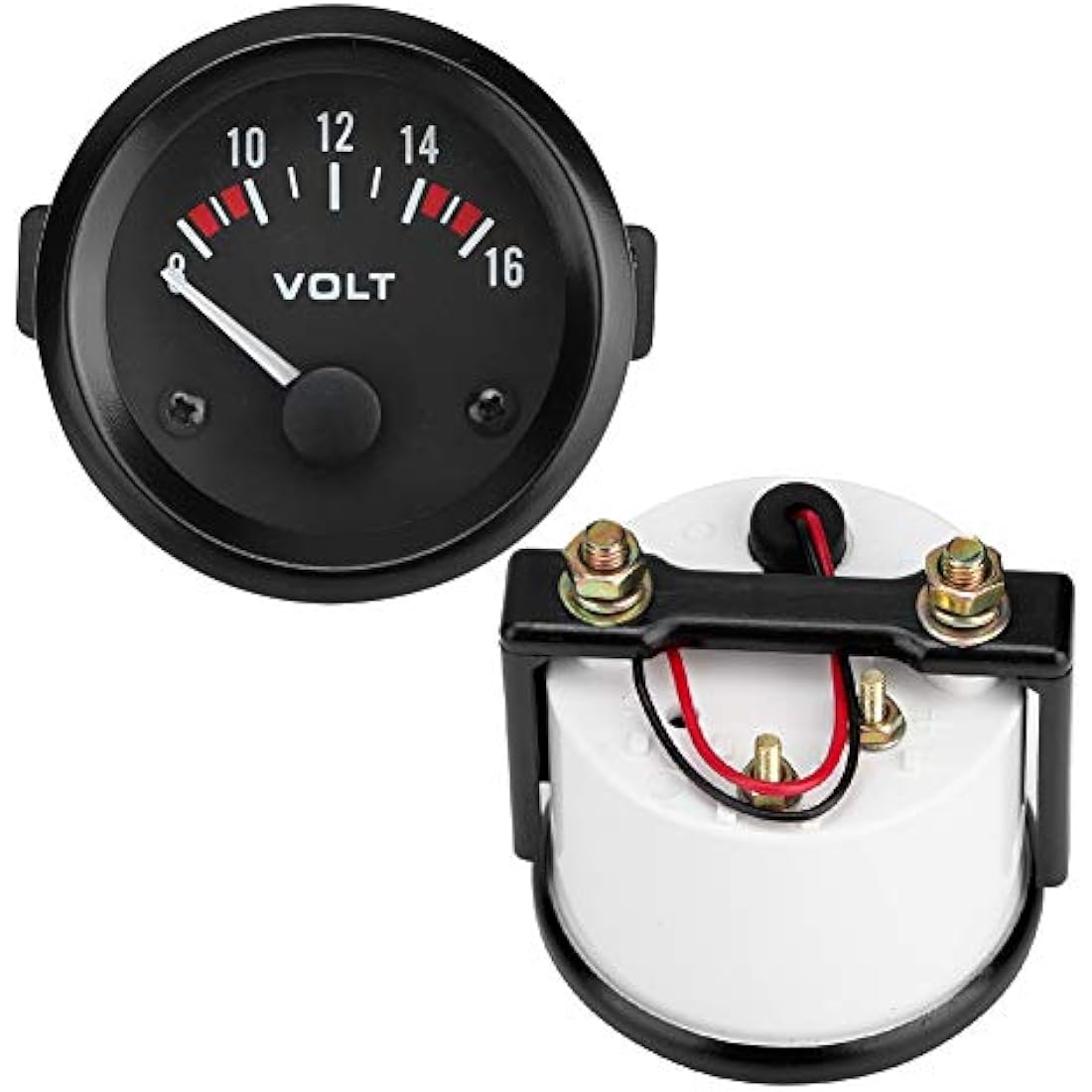 Jolof Store 12V Car Voltmeter – 52mm Aluminum Alloy Voltage Meter Gauge