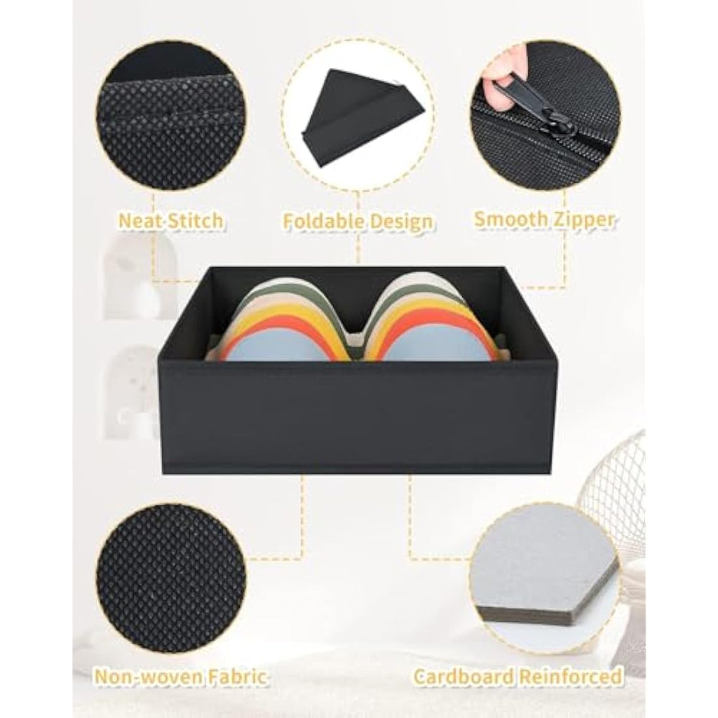 12 Pack Foldable Fabric Drawer Organisers for Wardrobes