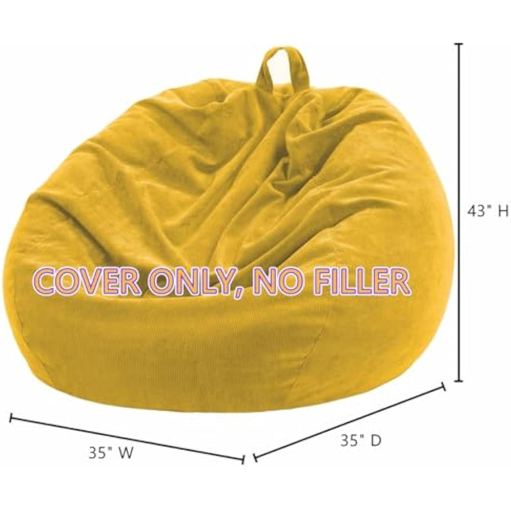 Nobildonna Corduroy Bean Bag Chair Cover | 300L Stuffed Animal Storage