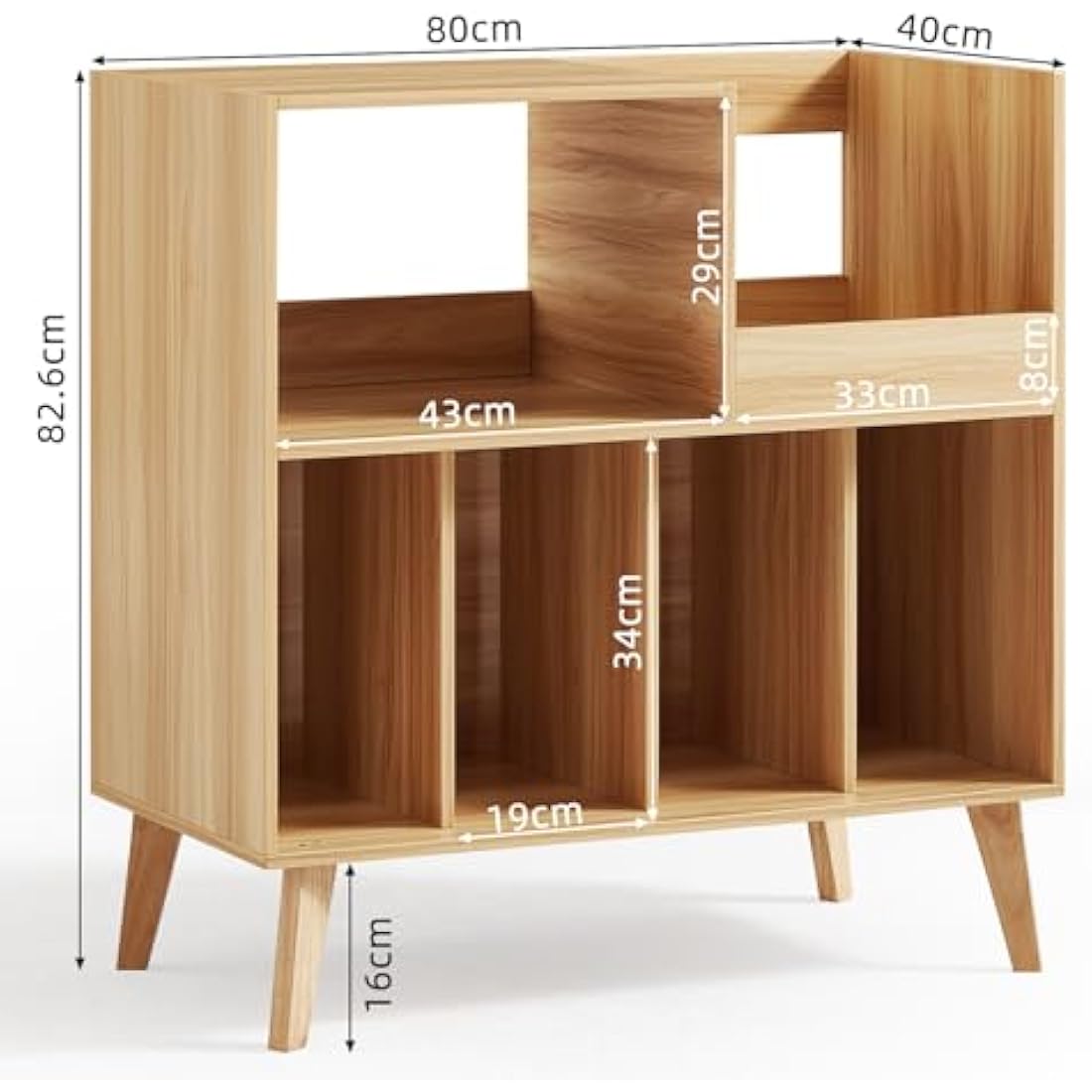 Large Wooden Record Player Stand – Vinyl Storage for 300 Albums