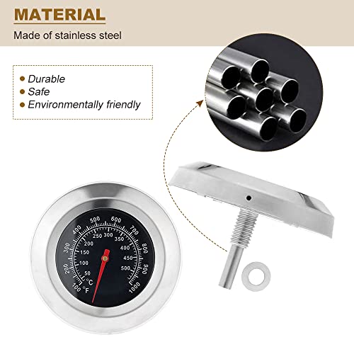 BBQ Thermometer Gauge | 3-Inch 1000F Charcoal Grill Smoker