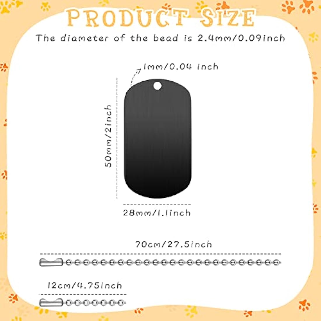 Jolof Store 200 Pcs Blank Dog Tags Set – Black Aluminum Metal Stamping Tags