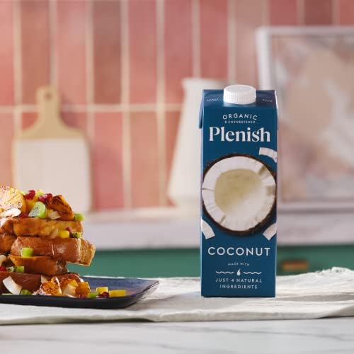 Plenish Organic Unsweetened Coconut Milk – Plant-Based 1L (Pack of 8)