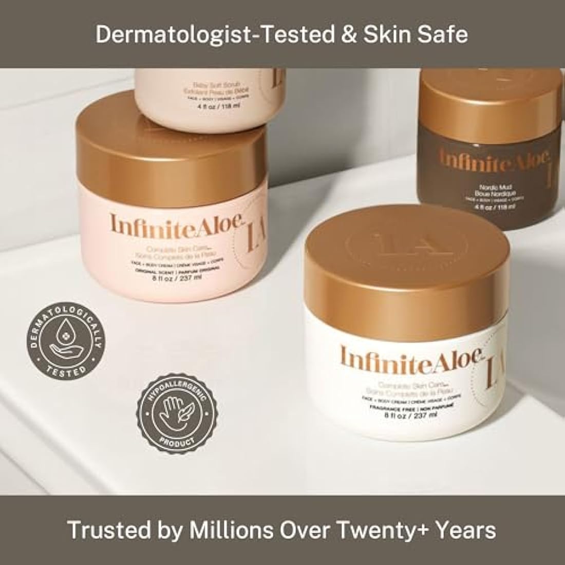 InfiniteAloe Vera Face & Body Moisturizer - Organic Skin Care Set (8.5oz)