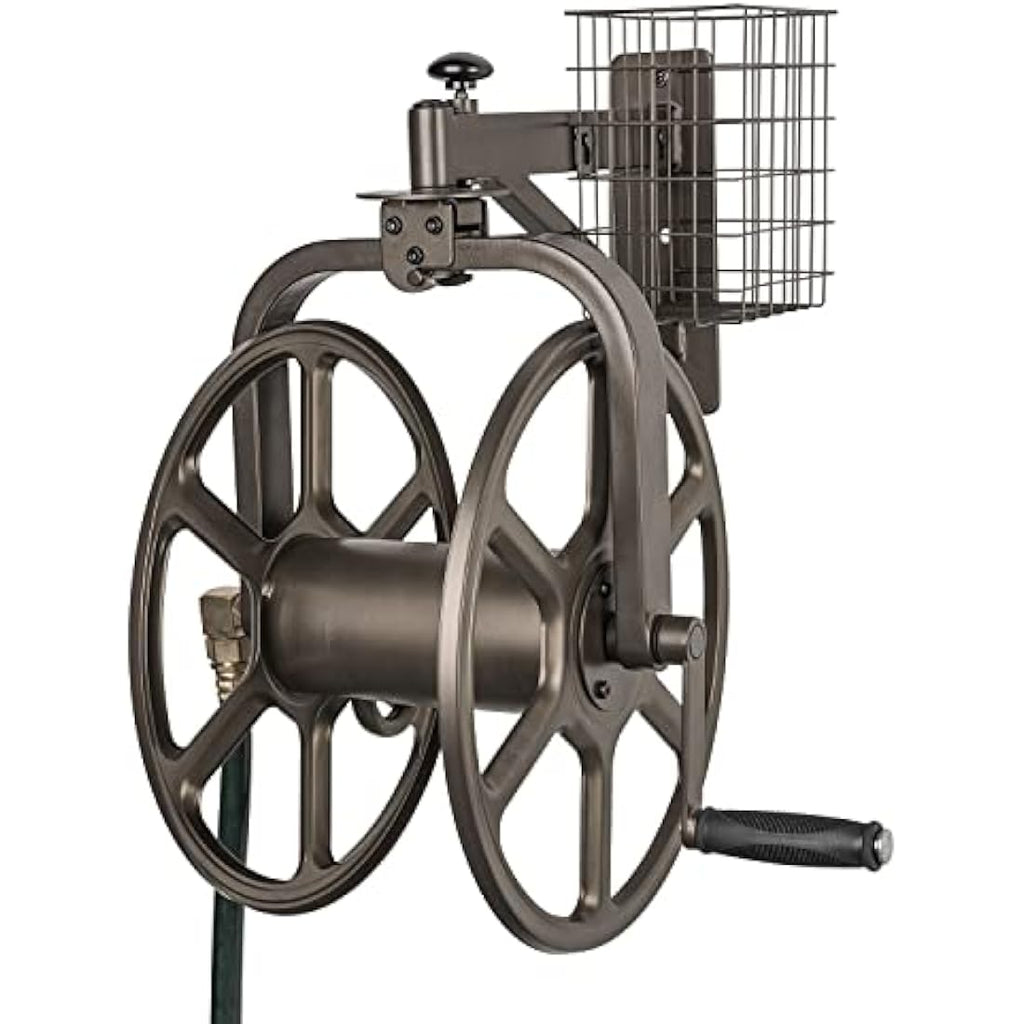 Liberty Garden Steel Hose Reel – 125ft Capacity Bronze Powder Coat