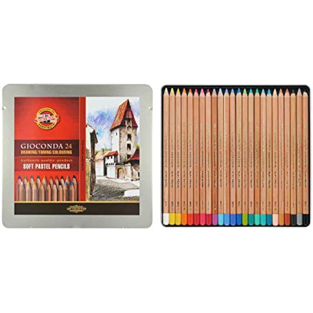 Koh-I-Noor Gioconda Soft Pastel Pencils - Professional Set of 24