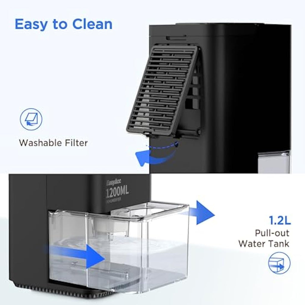 EasyAcc 1200ml Portable Mini Dehumidifier | Ultra Quiet Auto Shut-Off