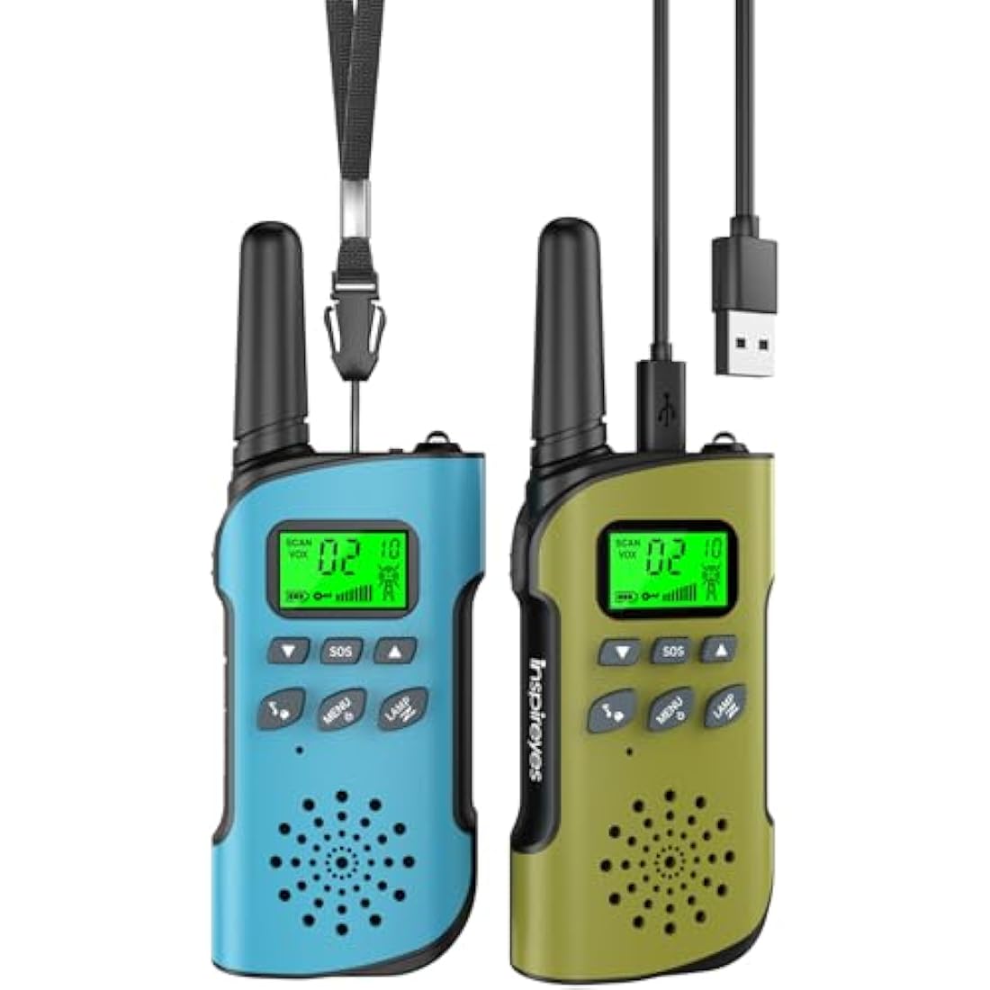 Inspireyes Kids Walkie Talkies | Rechargeable 2-Way Radio 3-Pack
