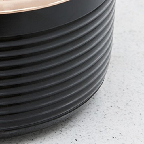 Tower Linear Casserole Dish with Lid | Non-Stick Aluminium, 4L - Rose Gold