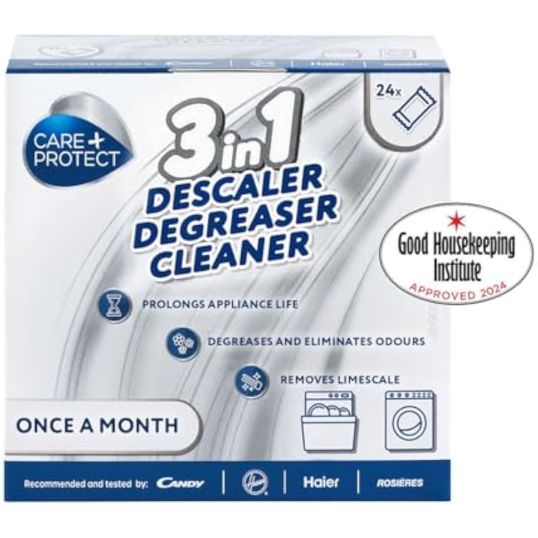 Care+Protect 3-in-1 Washing Machine & Dishwasher Cleaner - 24 Month Pack