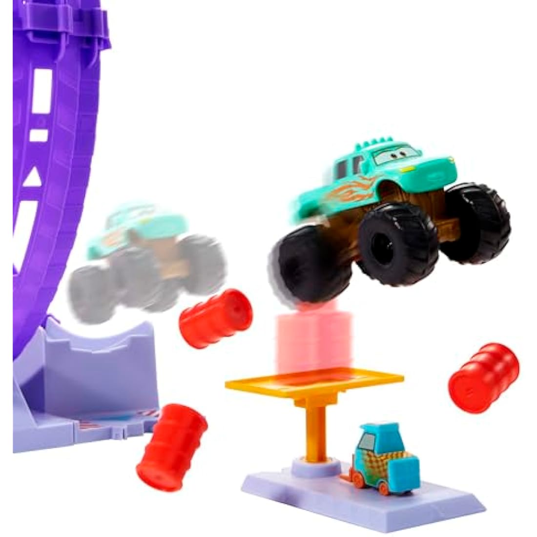 Disney Pixar Cars On The Road Showtime Loop Playset with Ivy Monster Truck