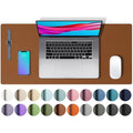 PU Leather Desk Mat – Non-Slip Waterproof Blotter, Brown