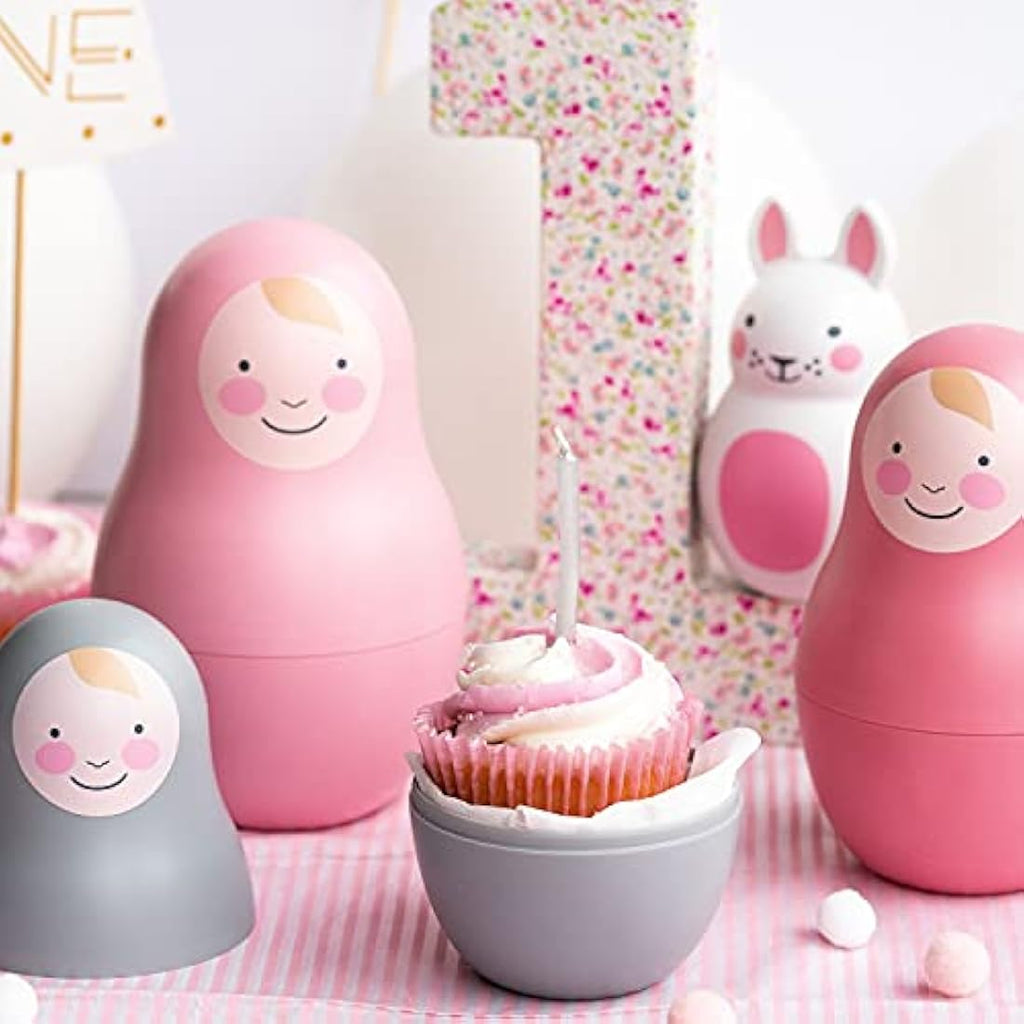 Rosa & Bo Pink Nesting Babies – Sensory Stacking Toy & Rattle