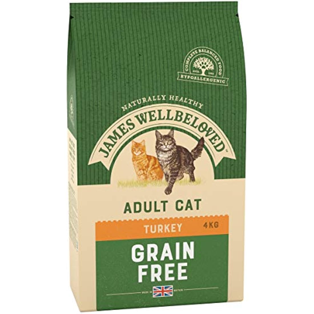 James Wellbeloved Grain-Free Turkey Hypoallergenic Dry Cat Food - 4kg