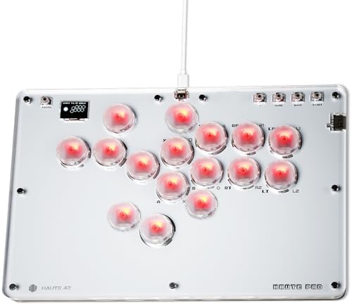 Haute42 T16 Arcade Stick – 16-Key Leverless Controller with RGB & Hot-Swap