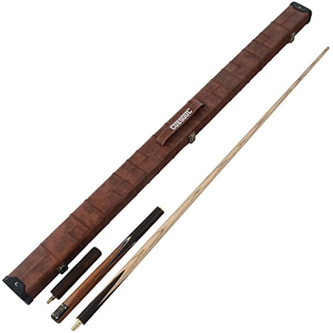 CUESOUL 57" 3/4 Jointed Rosewood Snooker Cue Set with Case | 9.5mm Tip