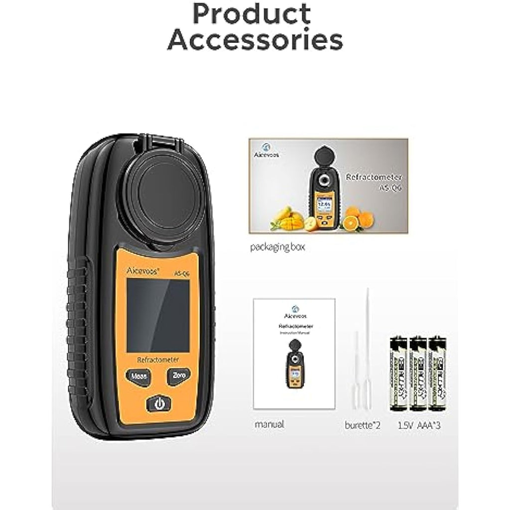 Aicevoos Digital Brix Refractometer | 0-35% Range Sugar Meter IP65