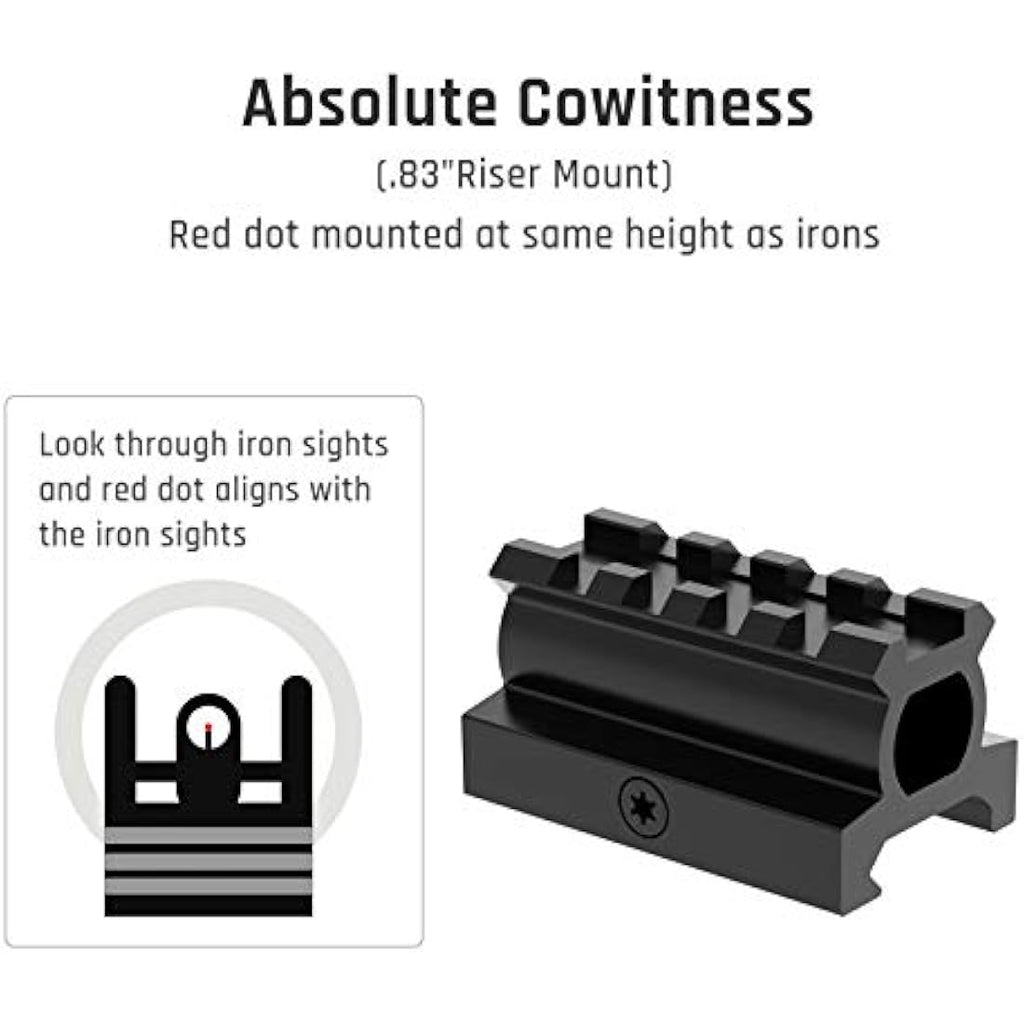 Feyachi RDS-25 Red Dot Sight | 4 MOA Dual Color Scope with Riser Mount