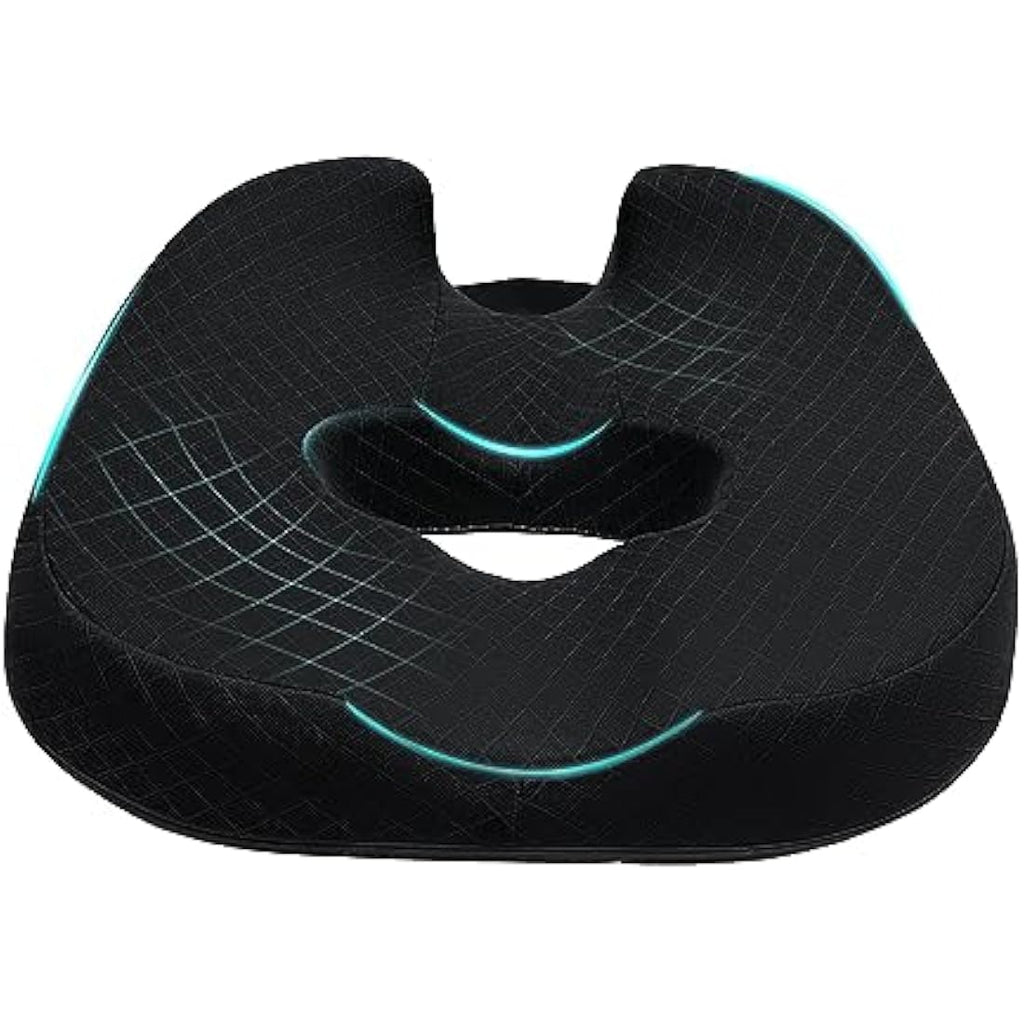 Jolof Store Donut Seat Cushion – Memory Foam Orthopedic Coccyx Pillow, Black