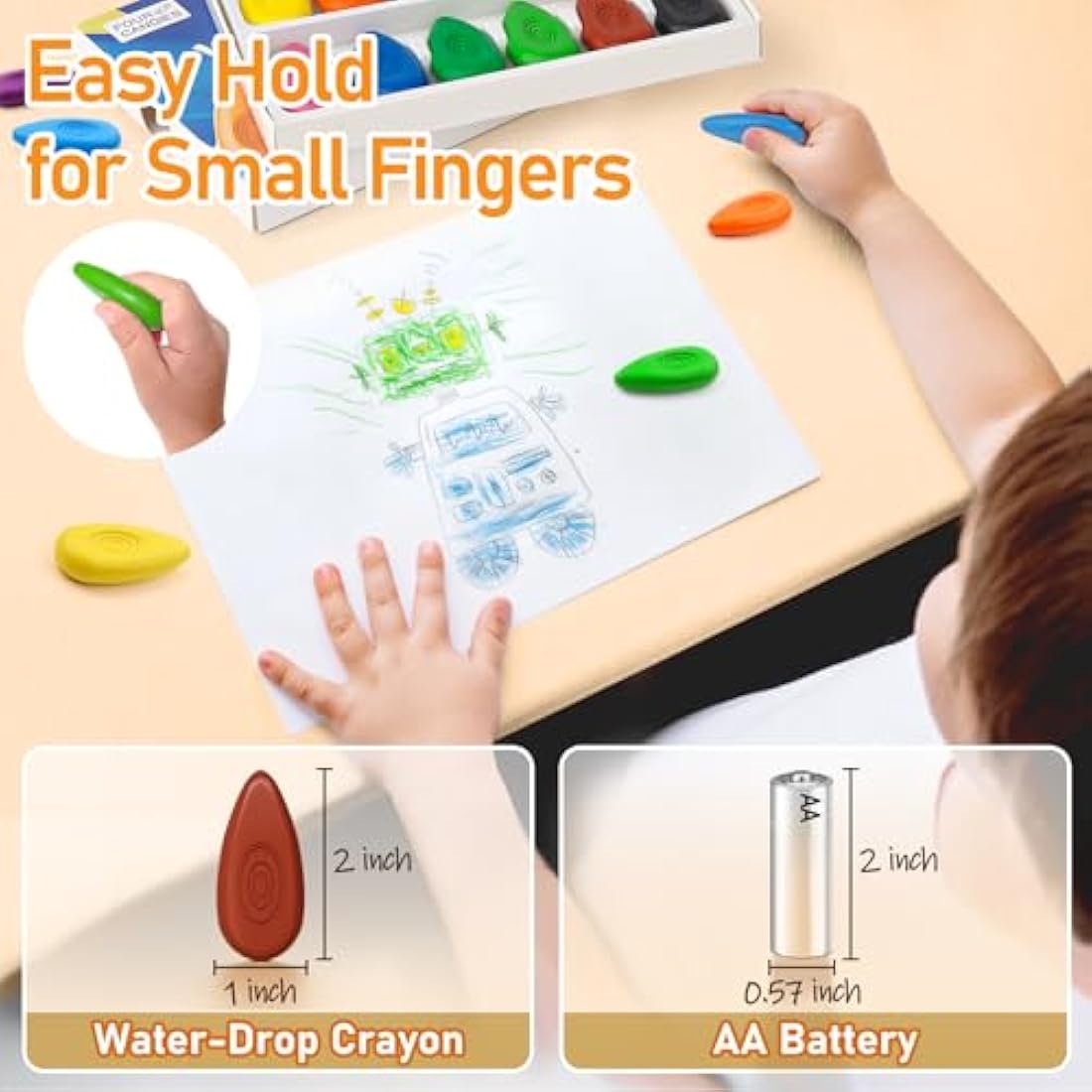 Jolof Store 24 Colors Toddler Crayons – Non-Toxic Washable Art Supplies