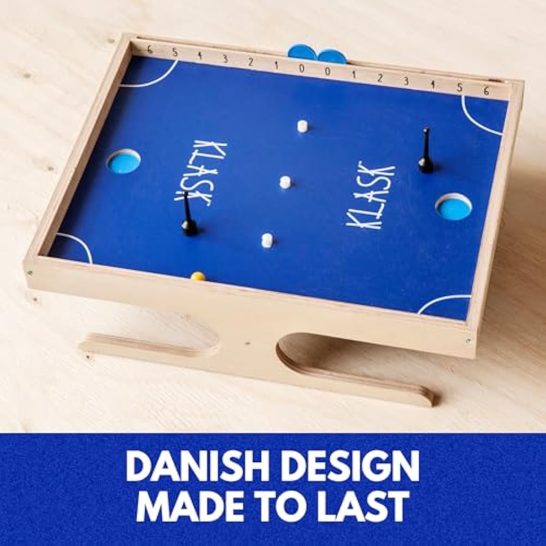 Klask Magnetic Tabletop Game – Wooden Skill Game for Kids and Adults
