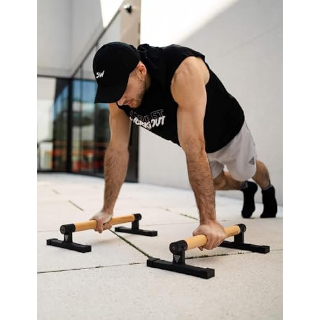 GORNATION Wooden Parallettes – Non-Slip Calisthenics Push-Up Bars