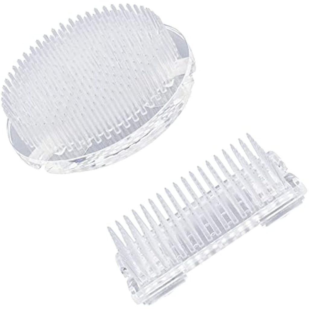 WANDIC 2Pcs Clear Plastic Flower Frog Set | Ikebana Kenzan with Suction Cups