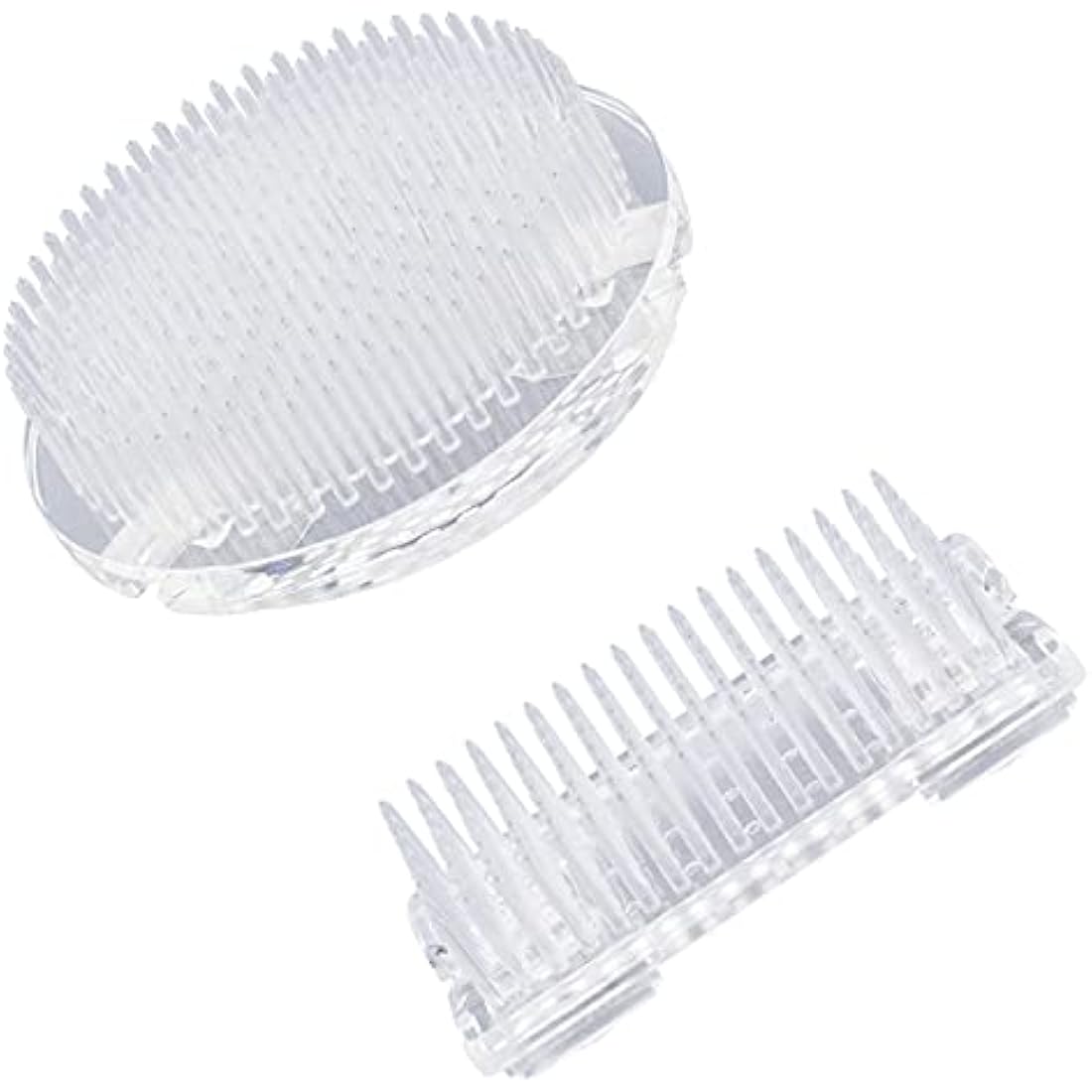 WANDIC 2Pcs Clear Plastic Flower Frog Set | Ikebana Kenzan with Suction Cups