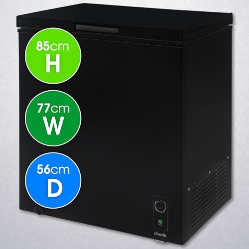 Abode 198L Chest Freezer – Black Freestanding Garage Freezer
