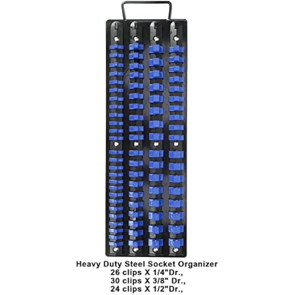 CASOMAN 80-Piece Socket Organizer Tray | 1/4, 3/8, 1/2-Inch Drive Rails