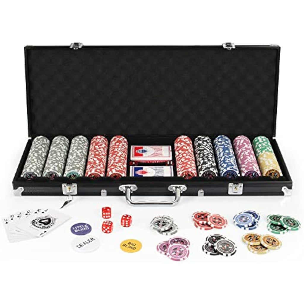 Display4top 500 Piece Poker Chips Set | Texas Holdem Aluminum Case