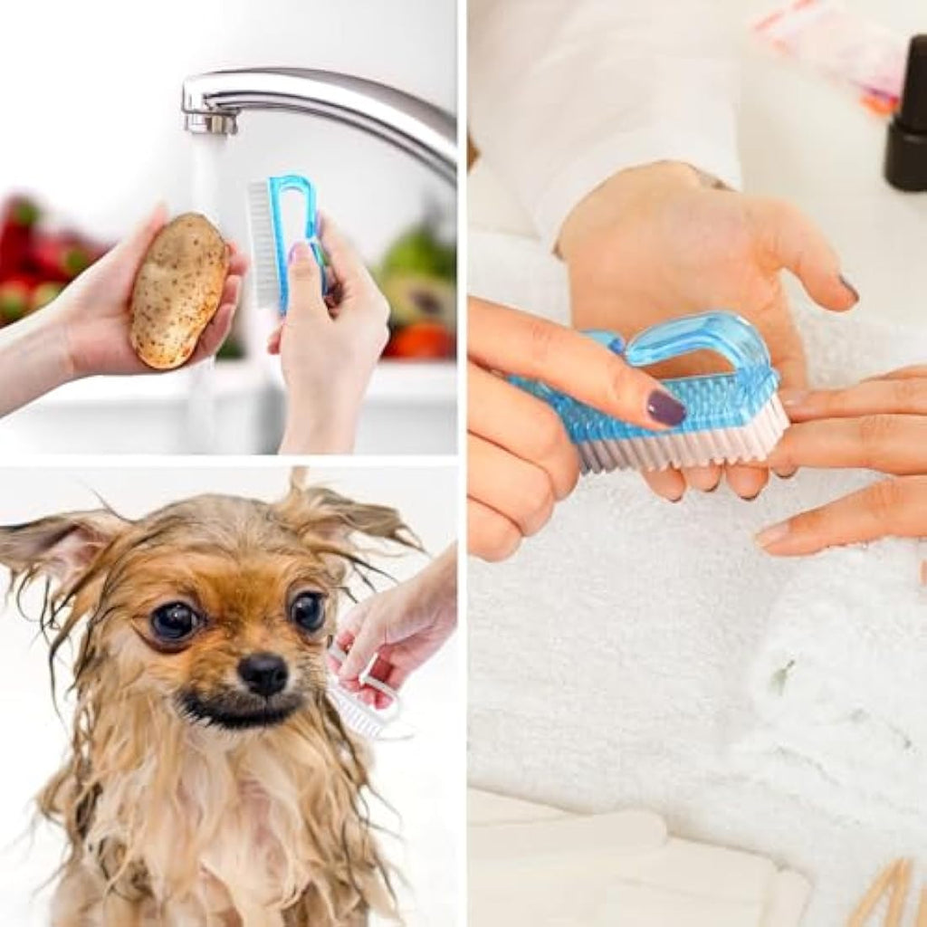 Larbois 4 Pcs Nail Scrubbing Brush – Soft Bristle Hand & Fingernail Cleaner