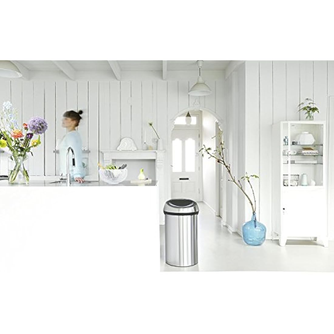 Brabantia 60L Kitchen Touch Bin – Matt Steel Large Waste Bin