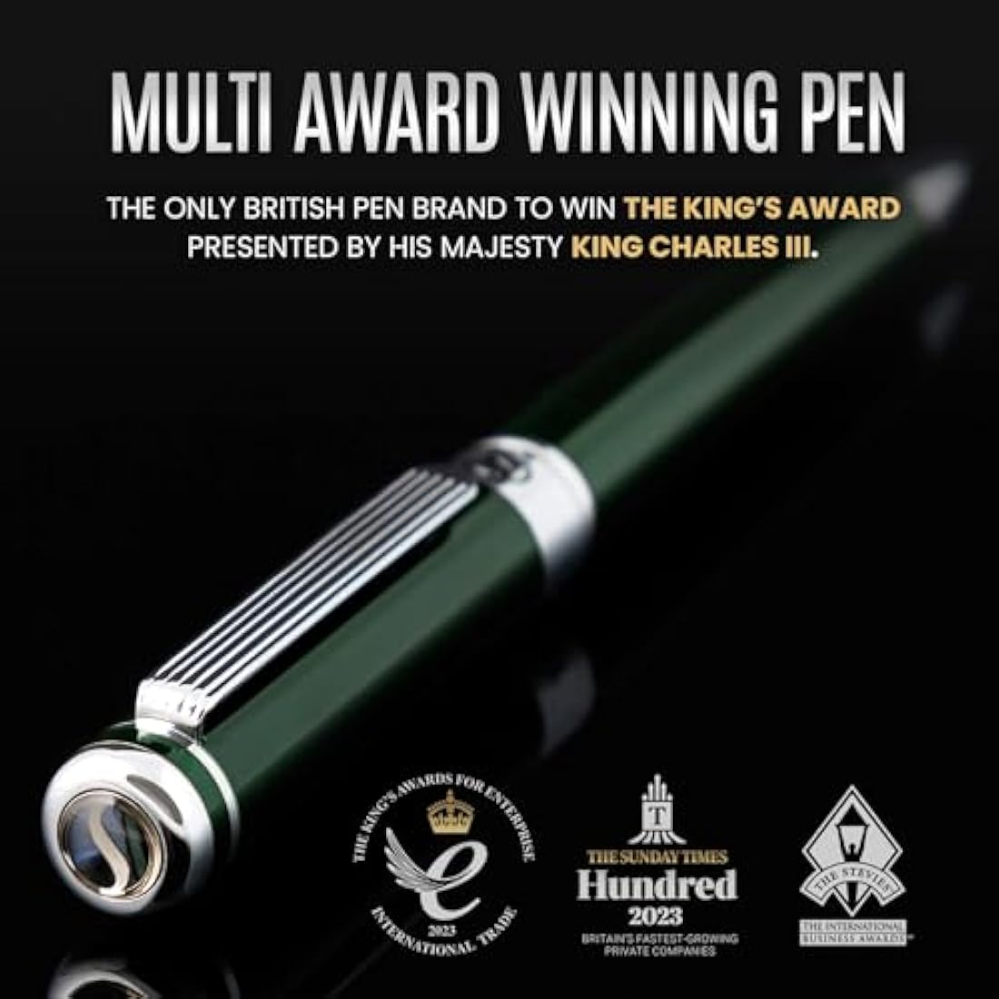 Scriveiner Luxury Ballpoint Pen – British Racing Green & Chrome