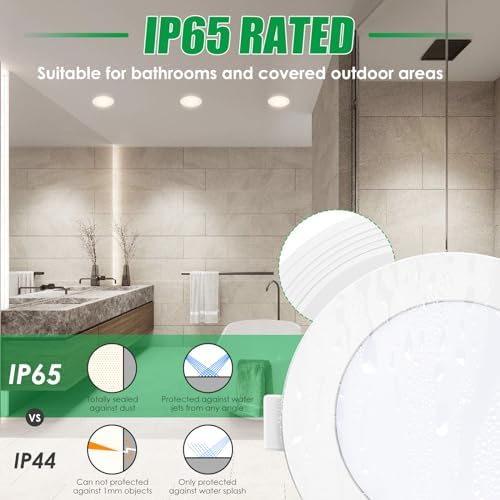 ALUSSO IP65 LED Downlights - 10W Dimmable 3CCT Recessed Spotlights, 6 Pack