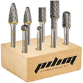 Pilim 8PC Tungsten Carbide Burr Set | 1/4" Shank Double Cut Rotary Bits