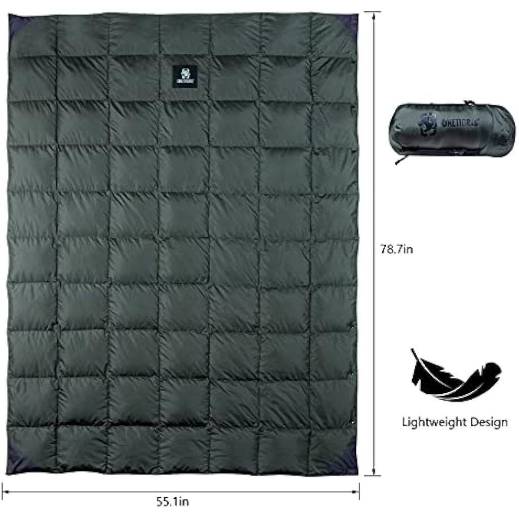 OneTigris Down Camping Blanket | Lightweight Packable Puffy Quilt