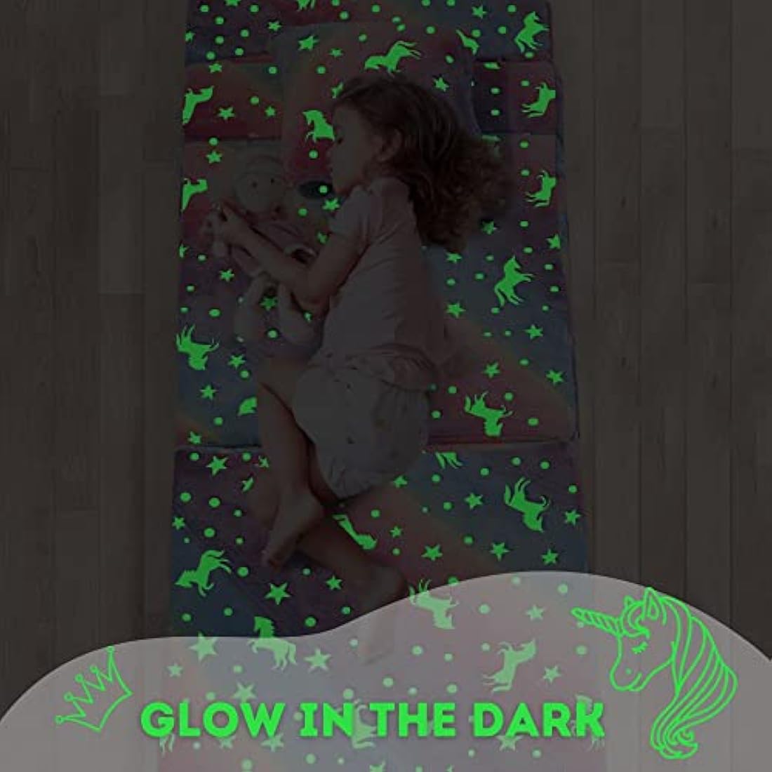 MeMoreCool Glow in The Dark Kids Sofa Bed – Modular Unicorn Play Couch