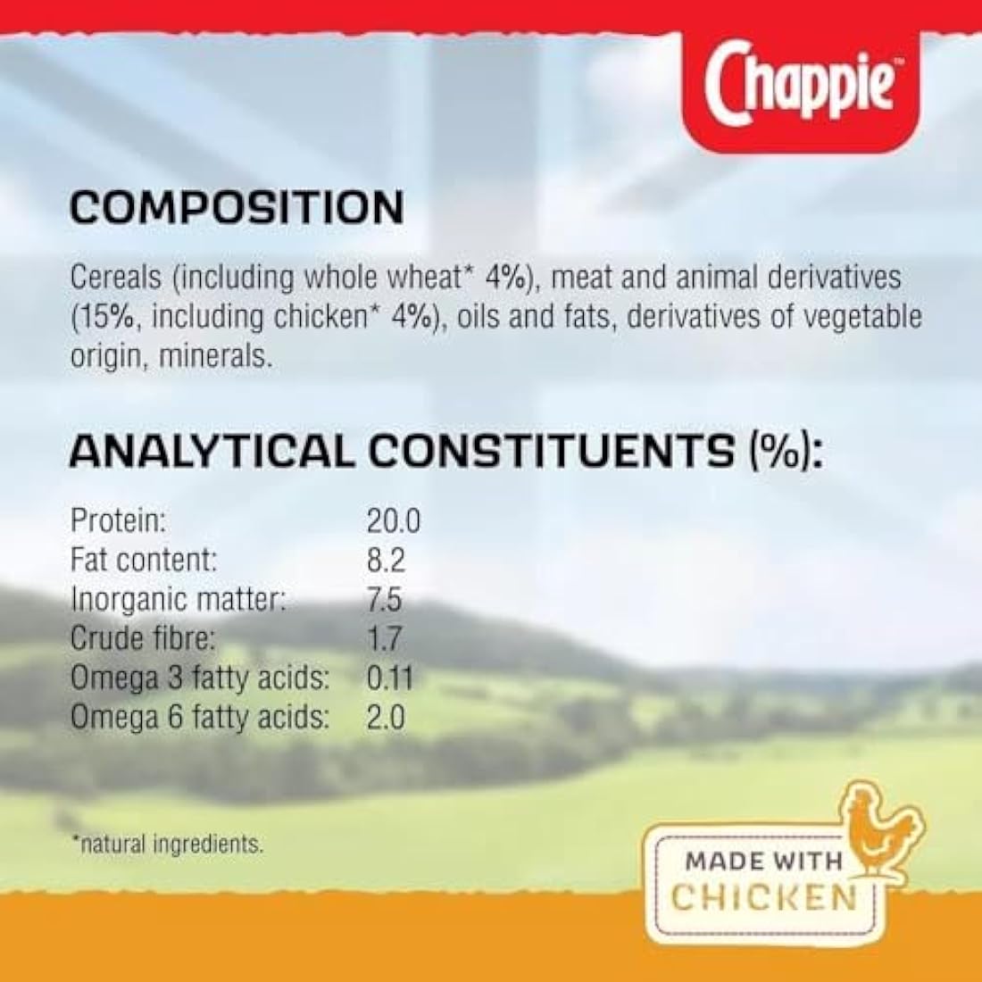 Chappie Complete Original Dog Food - Low Fat Wholegrain Kibble - 15 kg