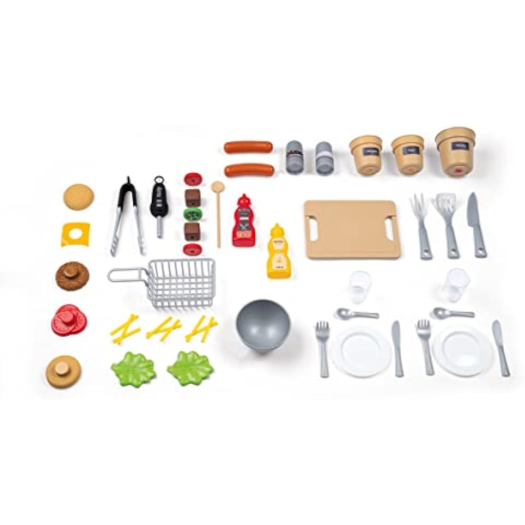 Smoby Garden Kitchen Outdoor Playset with Toy Grill and 43 Accessories