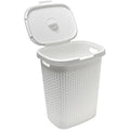 Addis 50L Faux Rattan Laundry Hamper – Cream Storage Basket with Lid